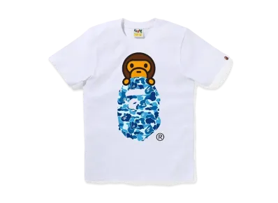 A BATHING APE ABC Camo Milo On Ape Head Tee "White/Blue"