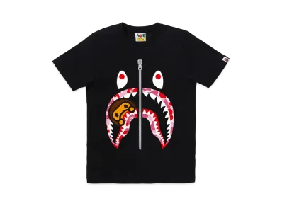A BATHING APE ABC Camo Milo Shark Tee "Black/Pink"