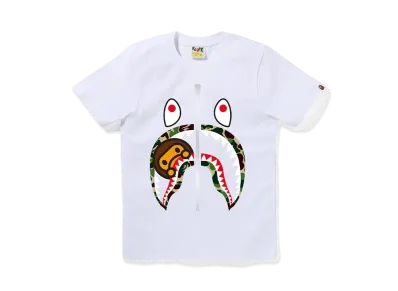 A BATHING APE ABC Camo Milo Shark Tee "White/Green"
