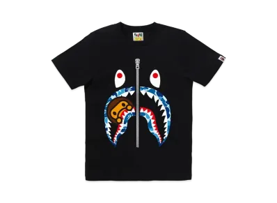 A BATHING APE ABC Camo Milo Shark Tee "Black/Blue"