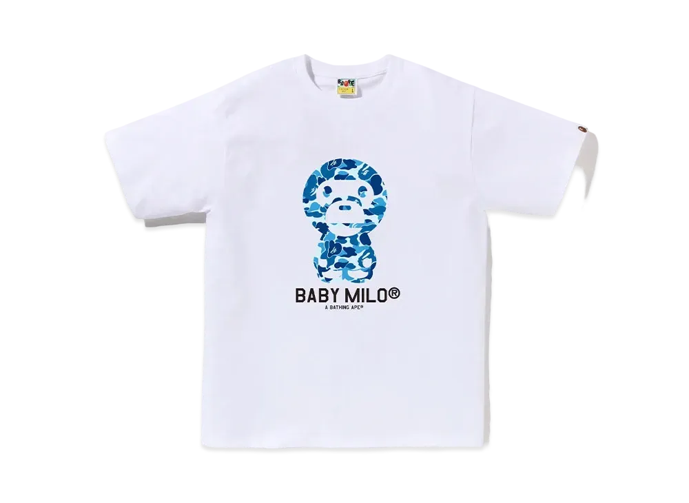 A BATHING APE ABC Camo Baby Milo Tee "White/Blue"