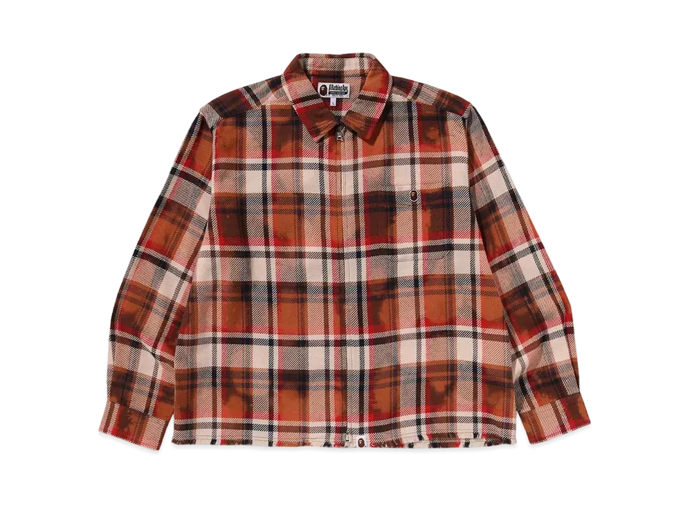 A BATHING APE Zip Shirt "Red"