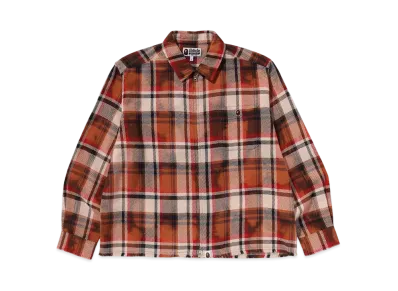 A BATHING APE Zip Shirt "Red"