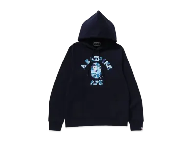 A BATHING APE ABC Camo College Pullover Hoodie "Navy"