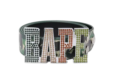 A BATHING APE ABC Camo Bape Leather Belt "Green"