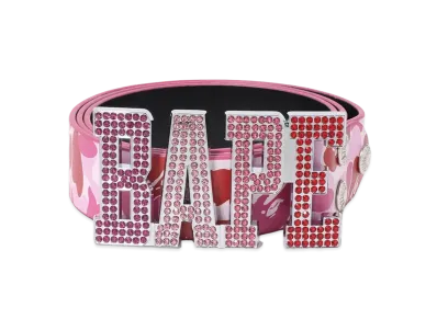 A BATHING APE ABC Camo Bape Leather Belt "Pink"