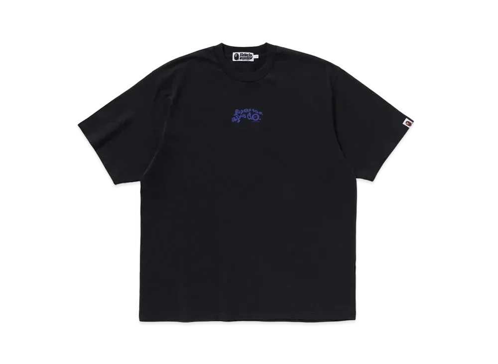 A BATHING APE Garment Dye Logo Relaxed Fit Tee "Charcoal"