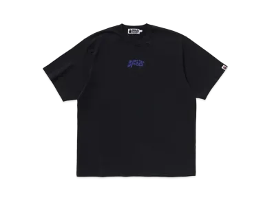A BATHING APE Garment Dye Logo Relaxed Fit Tee "Charcoal"
