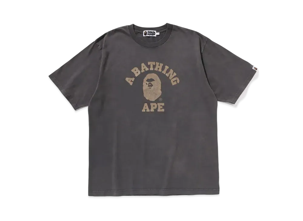 A BATHING APE Overdye College Relaxed Fit Tee "Charcoal"
