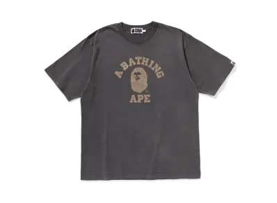 A BATHING APE Overdye College Relaxed Fit Tee "Charcoal"