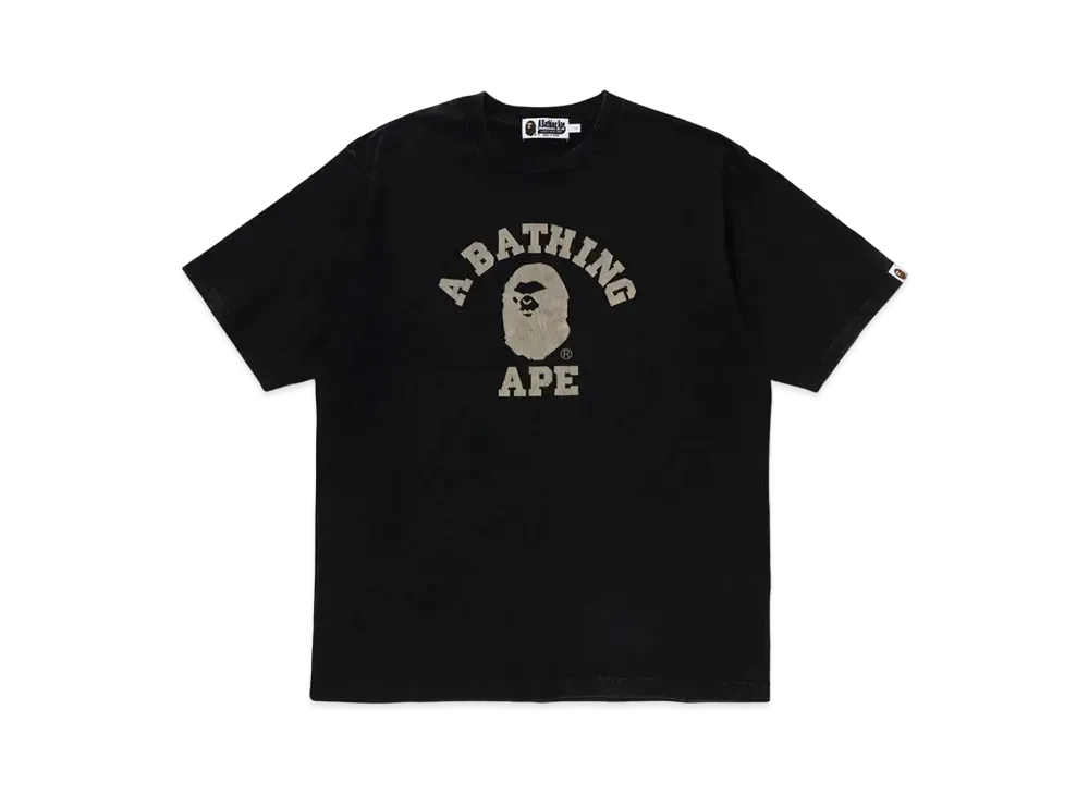 A BATHING APE Overdye College Relaxed Fit Tee "Black"