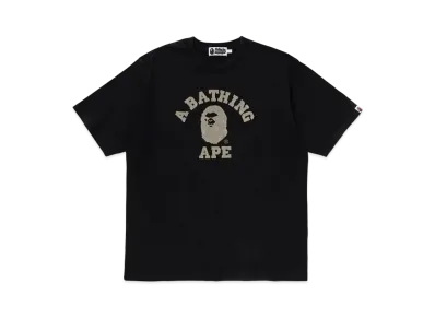 A BATHING APE Overdye College Relaxed Fit Tee "Black"