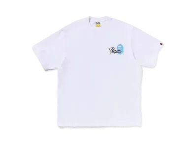 A BATHING APE Cursive College Logo Relaxed Fit Tee "White"
