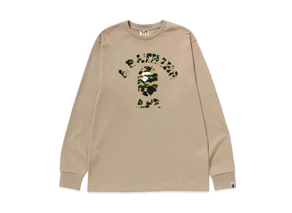 A BATHING APE 1st Camo College L/S Tee "Beige/Yellow"
