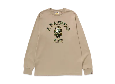 A BATHING APE 1st Camo College L/S Tee "Beige/Yellow"