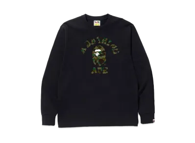 A BATHING APE 1st Camo College L/S Tee "Black/Green"