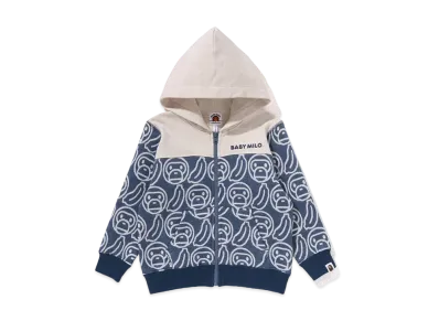 A BATHING APE Banana Milo Knit Jacquard Zip Hoodie "Navy"