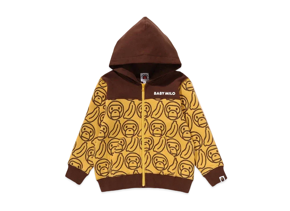 A BATHING APE Banana Milo Knit Jacquard Zip Hoodie "Yellow"
