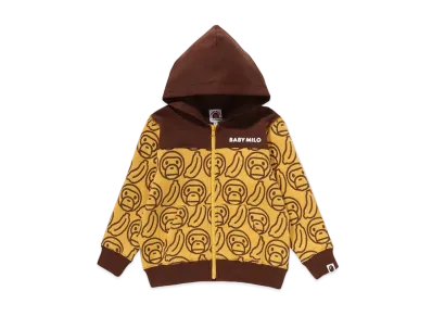 A BATHING APE Banana Milo Knit Jacquard Zip Hoodie "Yellow"
