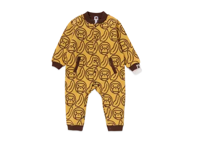A BATHING APE Banana Milo Knit Jacquard Coverall Baby "Yellow"