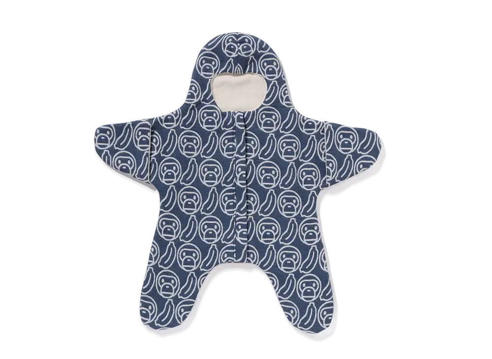 A BATHING APE Banana Milo Knit Jacquard Coverall Kids "Navy"