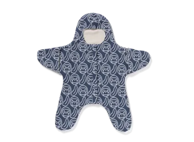 A BATHING APE Banana Milo Knit Jacquard Coverall Kids "Navy"