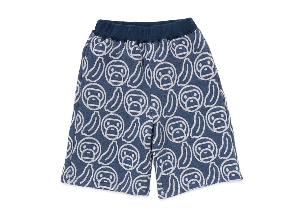 A BATHING APE Banana Milo Knit Jacquard Shorts "Navy"