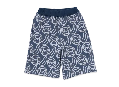 A BATHING APE Banana Milo Knit Jacquard Shorts "Navy"