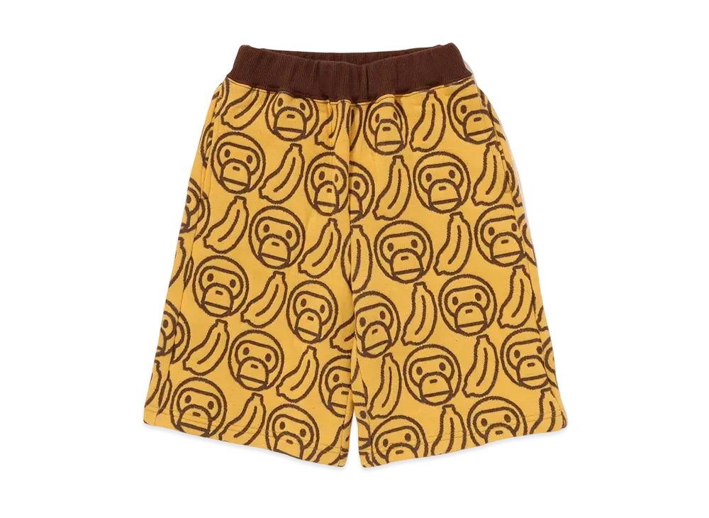 A BATHING APE Banana Milo Knit Jacquard Shorts "Yellow"