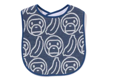 A BATHING APE Banana Milo Knit Jacquard Bib "Navy"