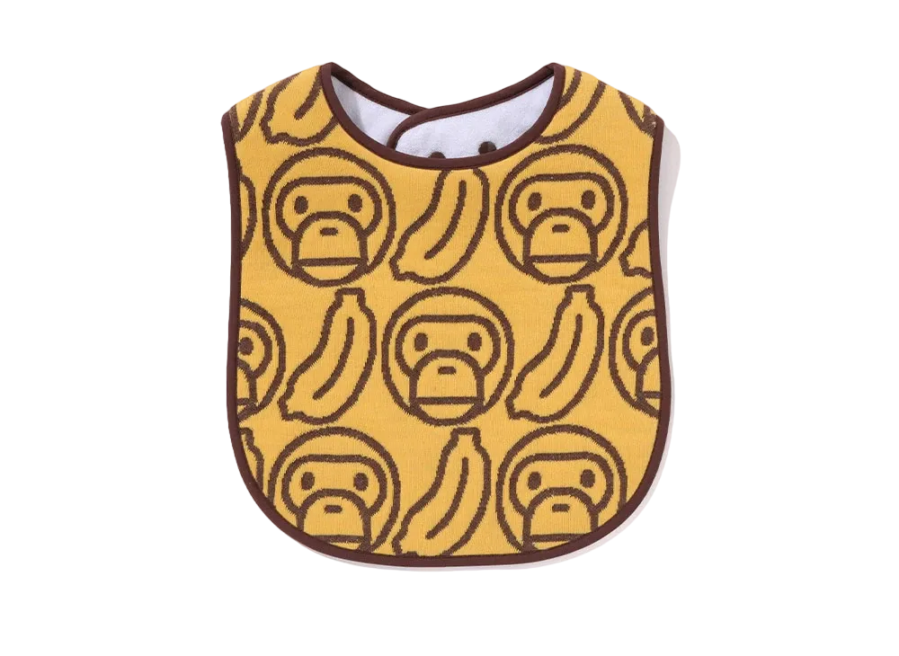 A BATHING APE Banana Milo Knit Jacquard Bib "Yellow"