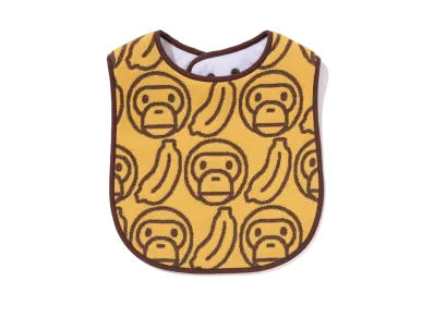 A BATHING APE Banana Milo Knit Jacquard Bib "Yellow"