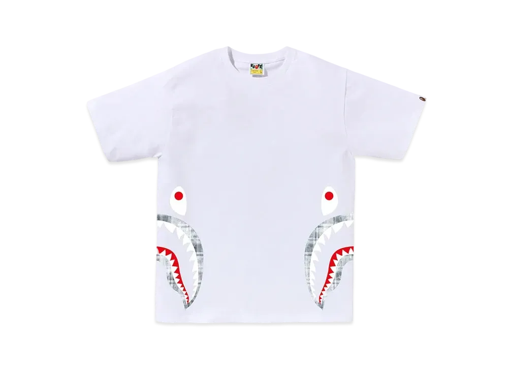 A BATHING APE Side Shark Tee "White"