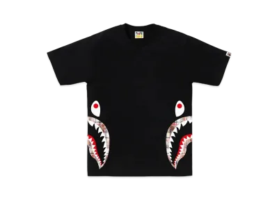 A BATHING APE Side Shark Tee "Black"