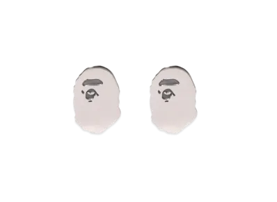 A BATHING APE Ape Head Silver Earrings "Silver"