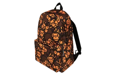 A BATHING APE Baby Milo Large Backpack "Brown"