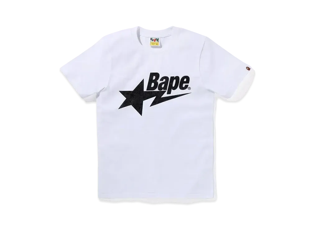 A BATHING APE Velour Bape STA Logo Tee "White"