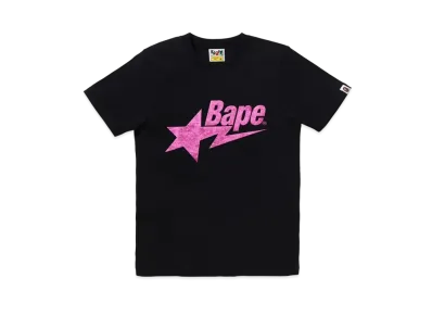 A BATHING APE Velour Bape STA Logo Tee "Black"
