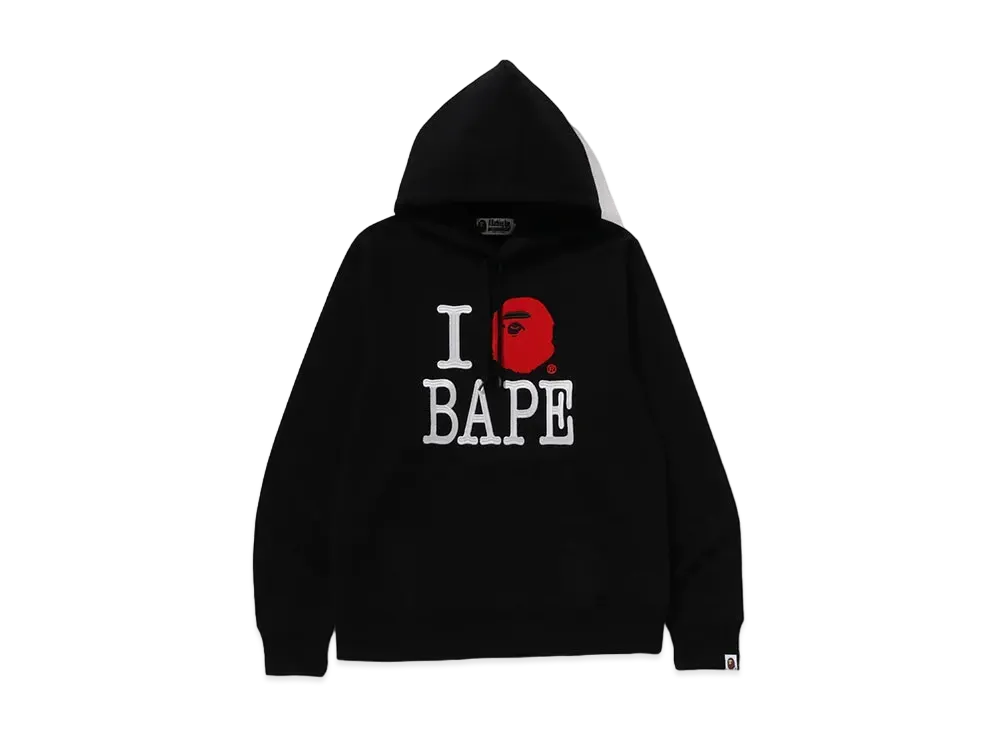 A BATHING APE I Love Bape Pullover Hoodie "Black"