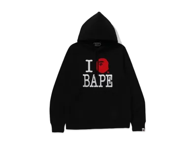 A BATHING APE I Love Bape Pullover Hoodie "Black"