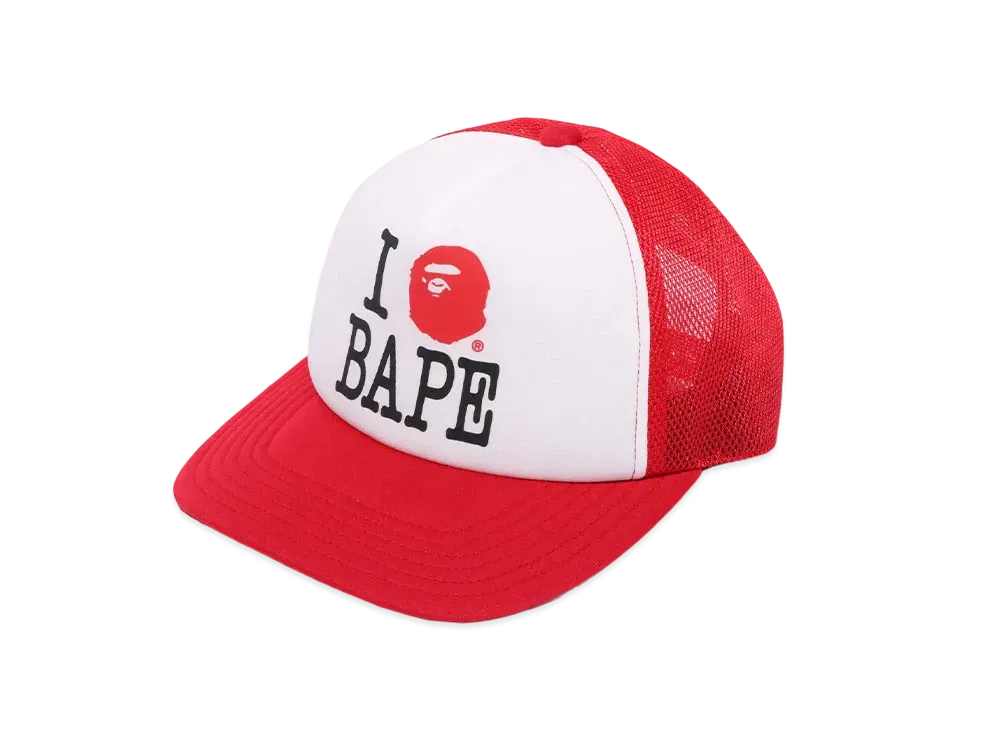 A BATHING APE I Love Bape Mesh Cap "Red"