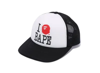 A BATHING APE I Love Bape Mesh Cap "Black" 001CPK801008M