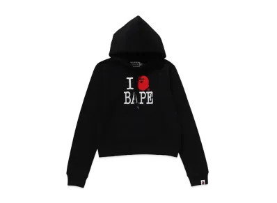 A BATHING APE I Love Bape Pullover Hoodie "Black"