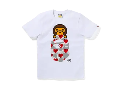 A BATHING APE I Love Bape Milo On Ape Head Tee "White/Gray"