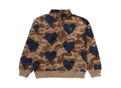 A BATHING APE I Love Bape Half Zip Sweatshirt "Brown"