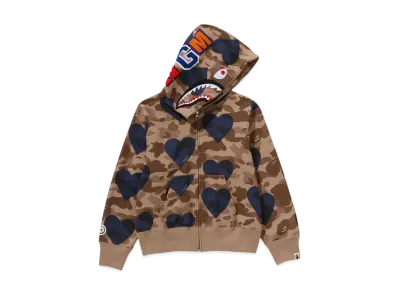 A BATHING APE I Love Bape Shark Full Zip Hoodie "Brown"