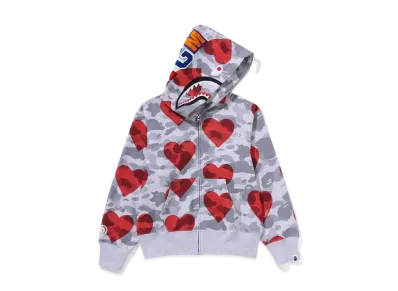 A BATHING APE I Love Bape Shark Full Zip Hoodie "Gray"
