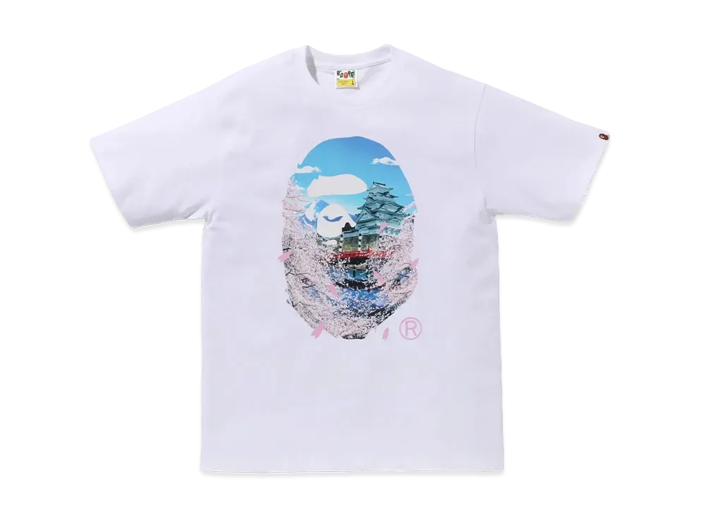 A BATHING APE Sakura Photo Ape Head Tee "White"