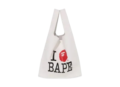A BATHING APE I Love Bape PU Leather Bag "White"