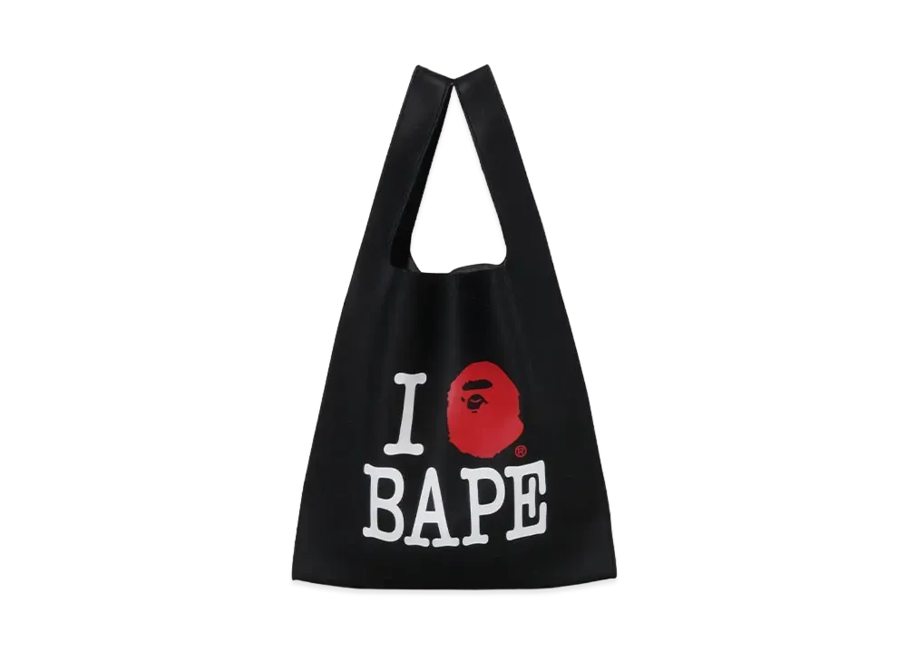 A BATHING APE I Love Bape PU Leather Bag "Black"